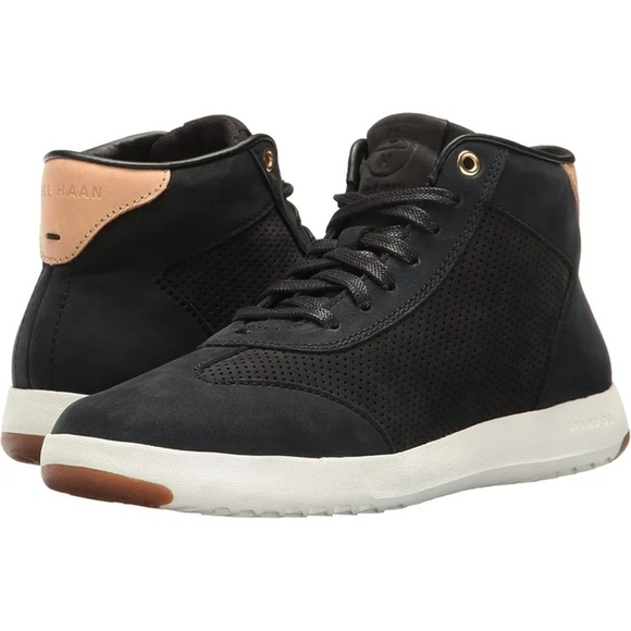 Cole Haan Grand Pro High-Top Sneaker Sz 7.5 Black
Nubuck Lightweight Round Toe - Picture 1 of 10